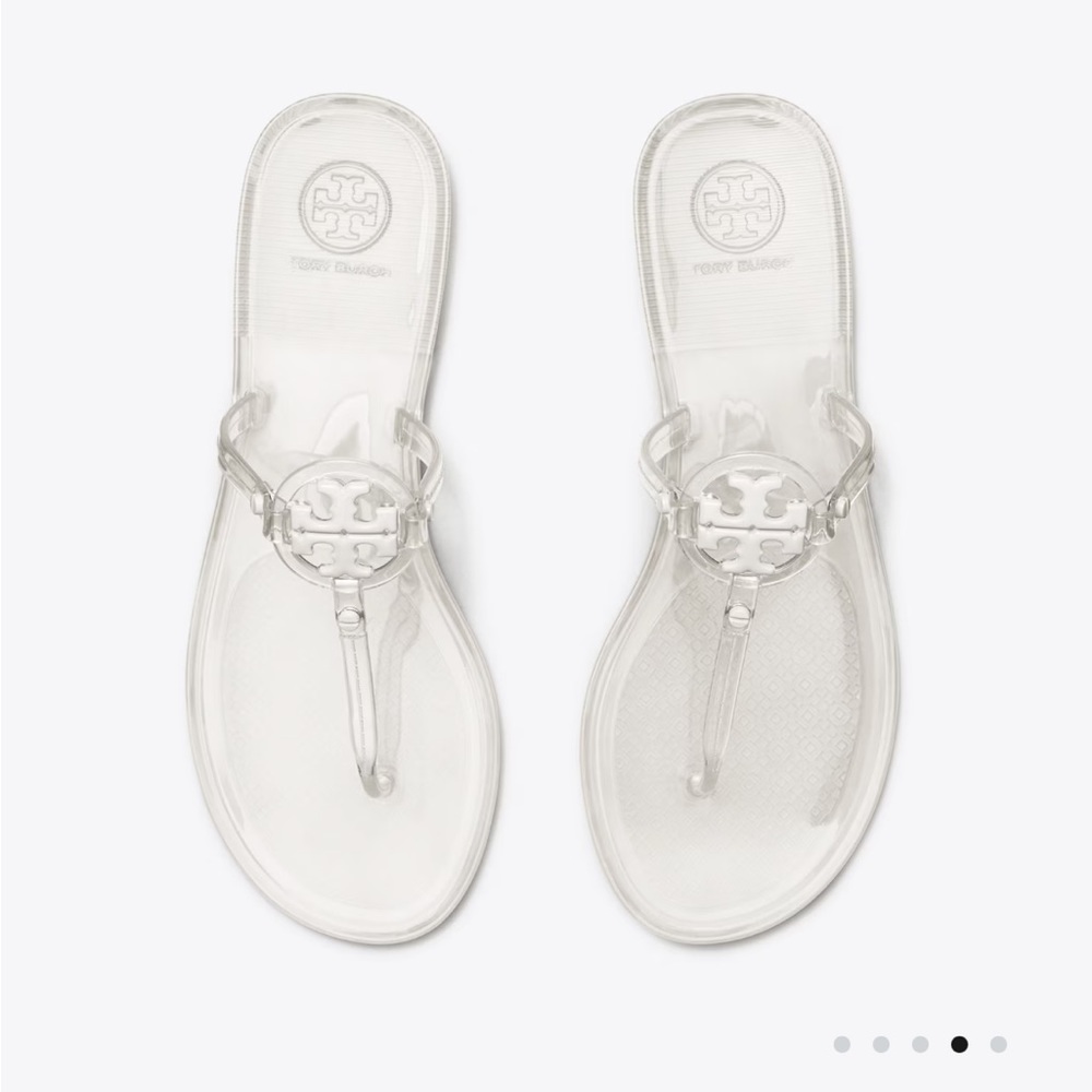 Tory Burch Mini Miller Flat Thong Sandal, Clear, Size 6